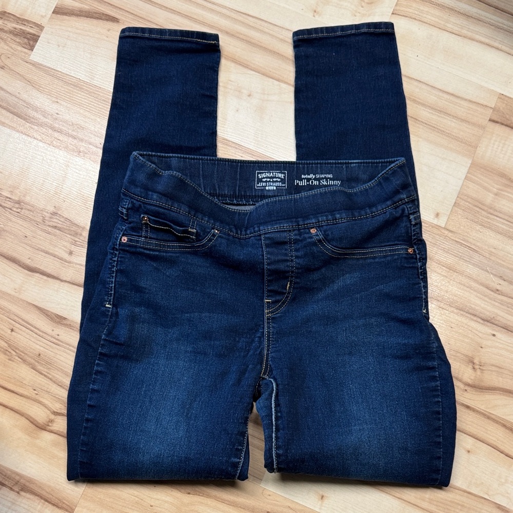 Signature by Levi Strauss Dark Indigo Pull-On Skinny Jeans